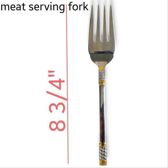 Wallace Golden Corsica 5 Piece Serving Set 18/10 Stainless Steel Flatware - Picture 4 of 9